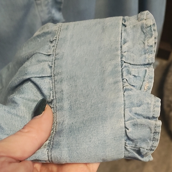 Simons Light Denim Ruffled Blouse - Picture 4 of 7